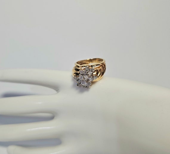 Diamond Cluster Cocktail Ring - image 2