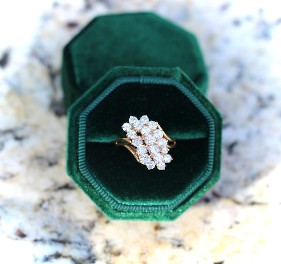 Diamond Waterfall Bypass Ring - image 1