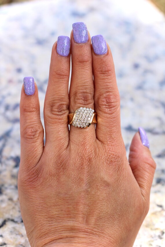 Diamond Waterfall Cluster Ring - image 5