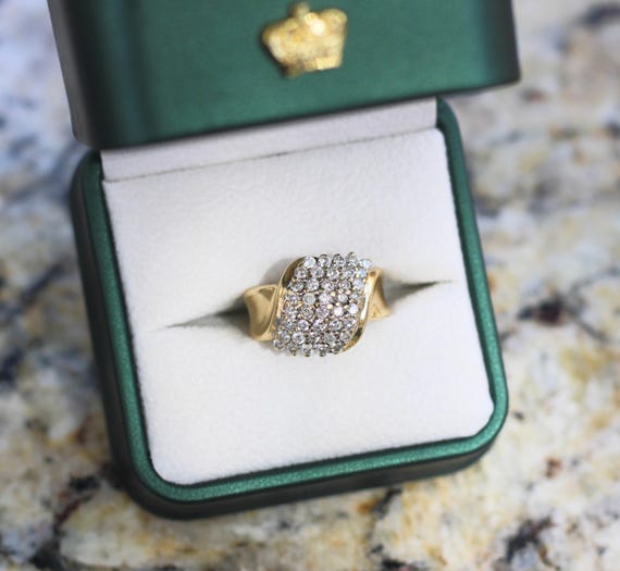 Diamond Waterfall Cluster Ring - image 1