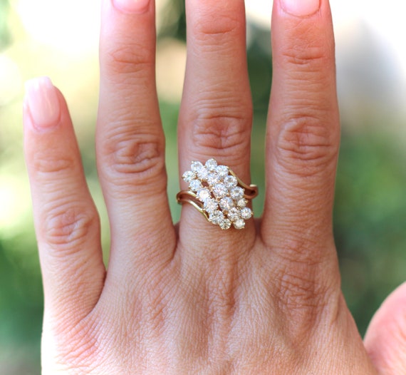 Diamond Waterfall Bypass Ring - image 3