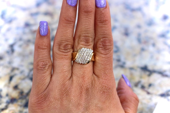 Diamond Waterfall Cluster Ring - image 7