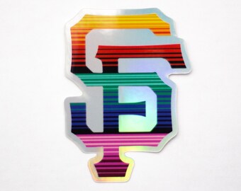 San Francisco Holographic Sticker in Custom Zarape | Latino Sticker | San Francisco Sticker