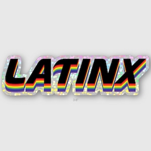 Latinx Gay Pride Glitter Sticker