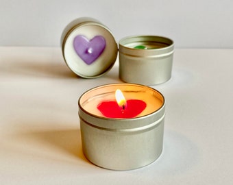 Lovely Heart Embed Tin Candle