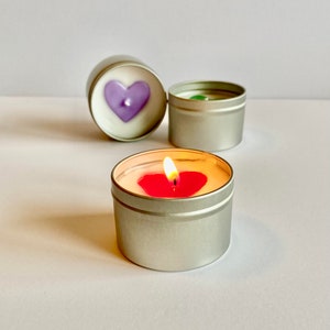 Lovely Heart Embed Tin Candle image 1