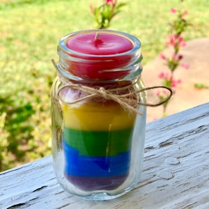 1.5 oz. Rainbow & Pride Adorable Mini Mason Jar Candles!