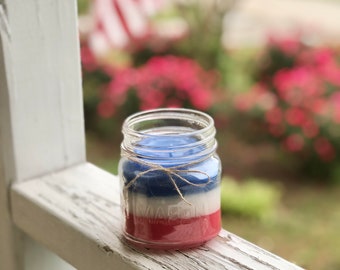 Red, White, & Blue Candle! Hot Apple Pie!