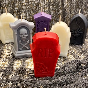 Tombstone Candle! Adorable & Spooky! Clean-Burning and Hand-Poured w/ Love!