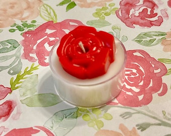 Elegant Rose Bud Single Tealight Candles! Clean-Burning & Hand-Poured with Love!