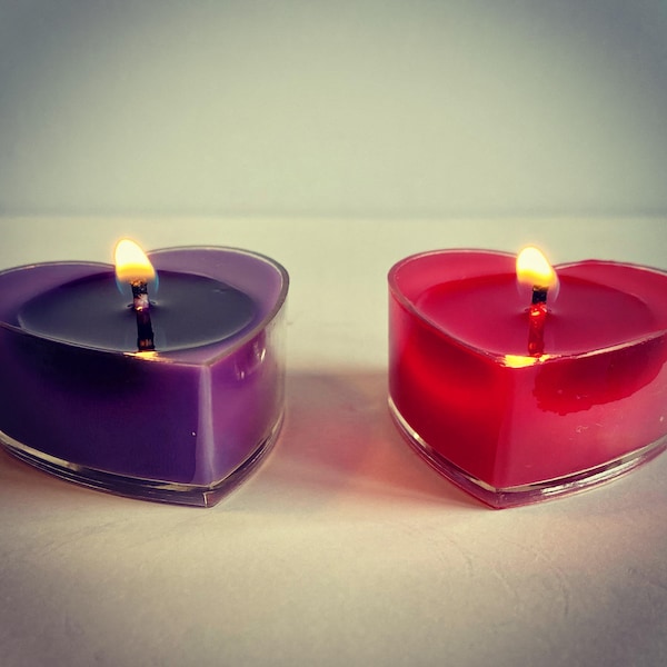 Heart Shaped Tea Light Candle! Clean-Burning & Hand-Poured with Love!