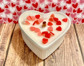 6 oz. Heart Shaped Ceramic Candle! Perfect for Valentine's Day or Anniversary!!