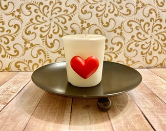 Heart Emblem Candle! Clean-Burning & Hand-Poured with Love!