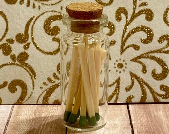 Mini Glass Jar Match Holder with 10 Eco-Friendly Matches – Stylish, Functional & Eco-Friendly Candle Accessory