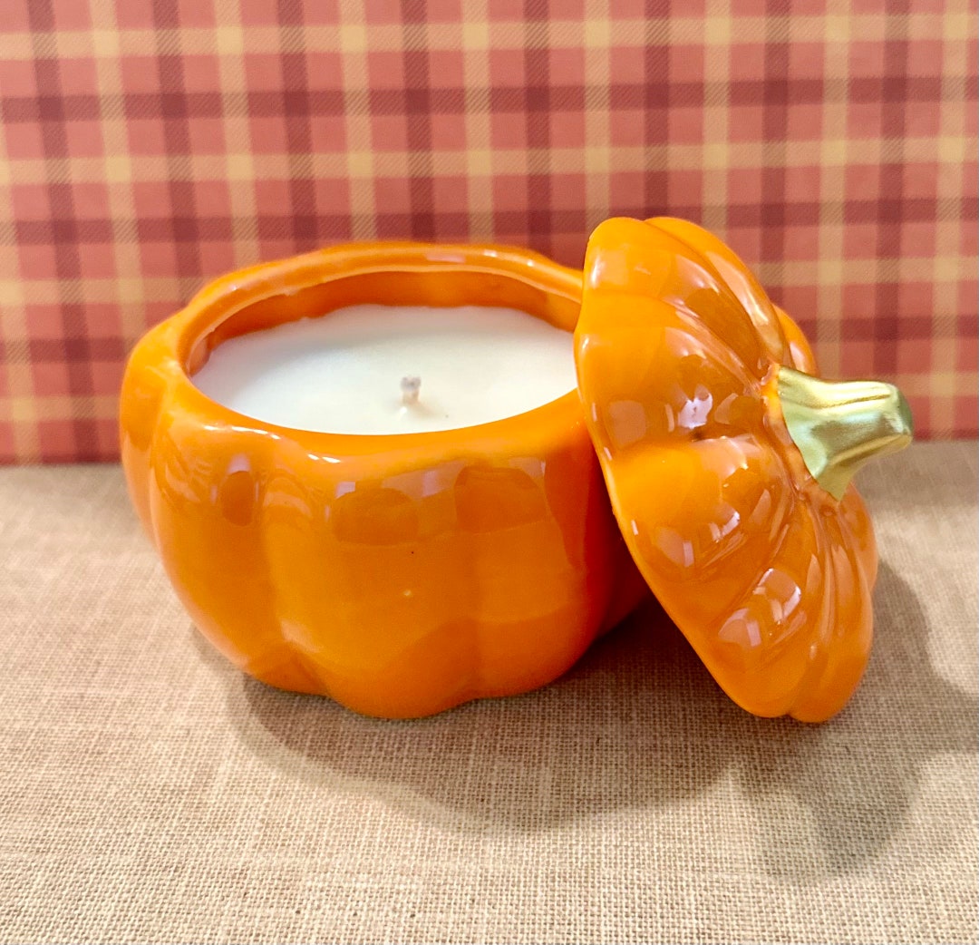 2 Zucca In Ceramica Per Decorazione Autunnale - Arancione, Verde E Marrone - Altezza 8,5 Cm - Logbuch-Verlag