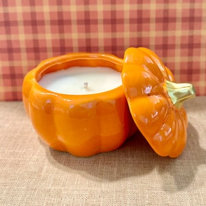 Adorable Ceramic Pumpkin Candle! Orange or White!