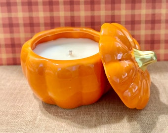 Adorable Ceramic Pumpkin Candle! Orange or White!