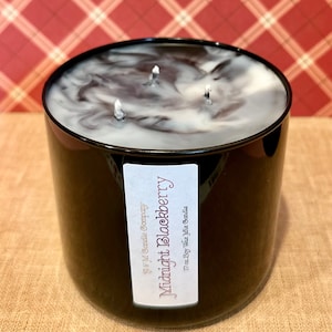 ¡Impresionante vaso negro de 17 oz con 3 mechas y cubierta de mármol!