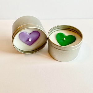 Lovely Heart Embed Tin Candle image 2