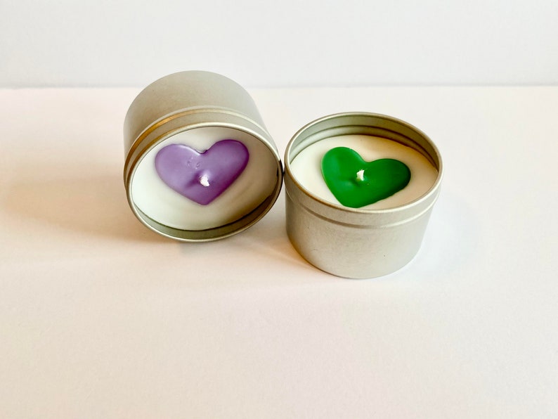 Lovely Heart Embed Tin Candle image 2
