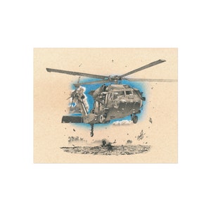 UH-60 Blackhawk Helicopter - Army Aviation, Military Art Poster