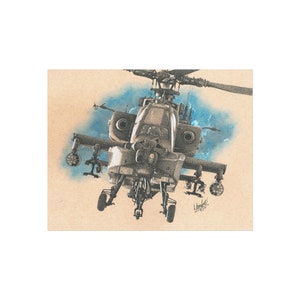 AH-64 Apache Helicopter - Army Aviation, Military Art Posters