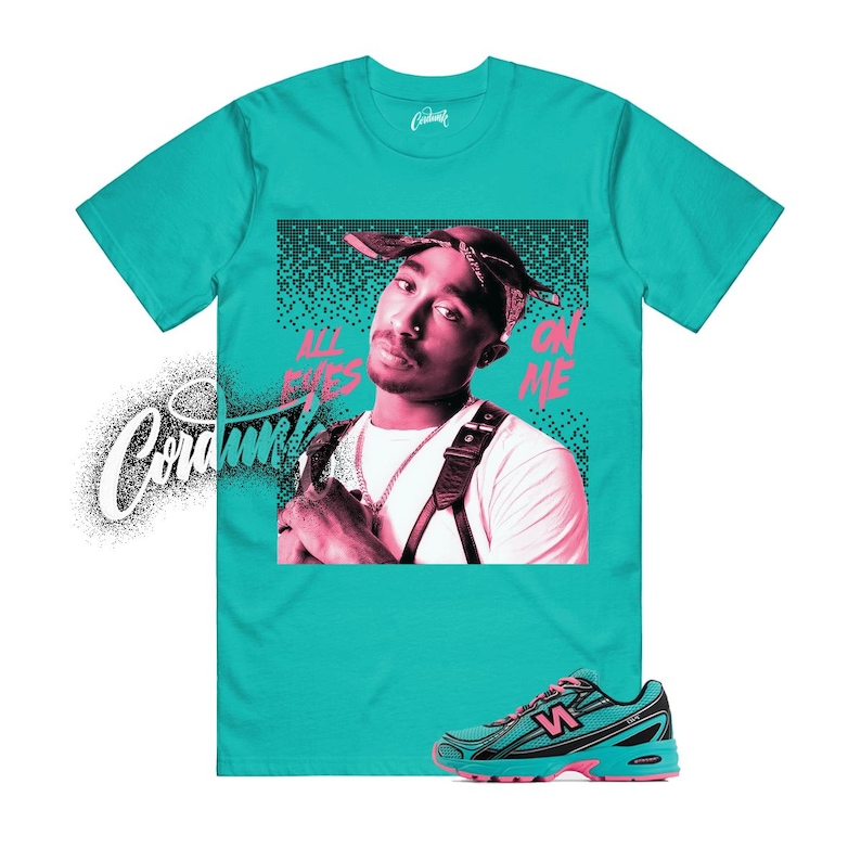 740 V2 Cyber Jade Black Pink South Beach T Shirt Match Match TP image 1