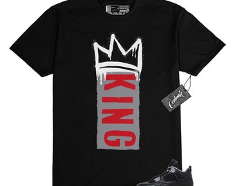 4 Bred Reimagined Black Cement Grey Varsity Red Summit White Retro T Shirt Match K1