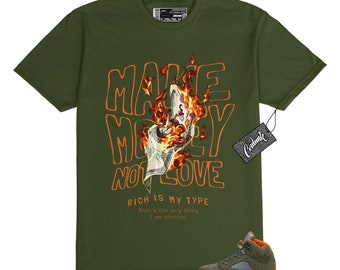 5 Olive Army Solar Orange Black Retro T Shirt to Match MNL