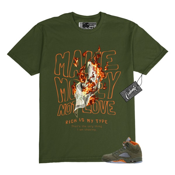 5 Olive Army Solar Orange Black Retro T Shirt to Match MNL