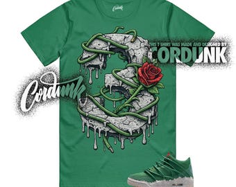 3 Concrete Rose Fir Green Red Cement Grey Teyana T Shirt Match THREE
