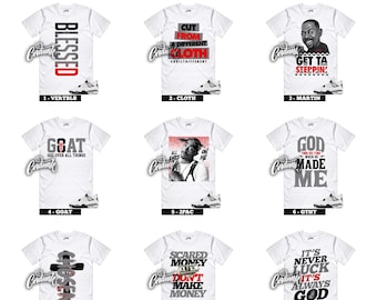 4 White Cement 2025 Summit White Fire Red Tech Grey Black Sneaker T Shirt Match - 90+ Designs To Choose From!