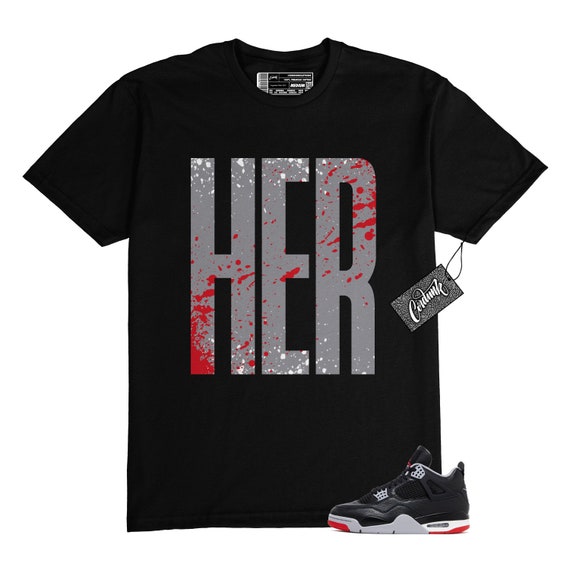 4 Bred Reimagined Black Cement Grey Varsity Red Summit White Retro T Shirt Match HERTALL Etsy