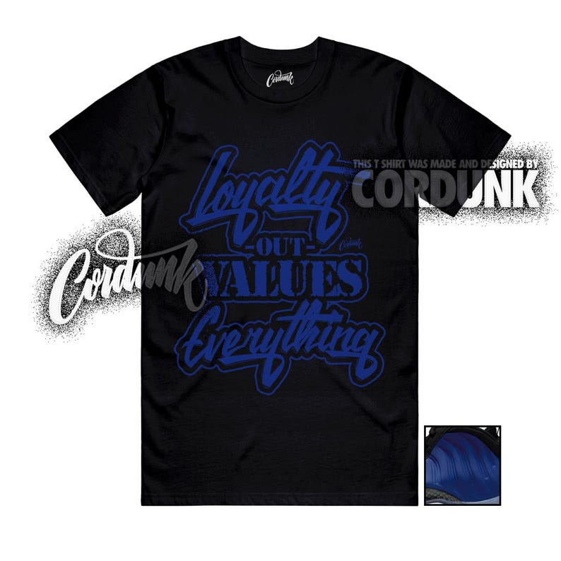 Foamposite One Deep Royal Black Ice Game T Shirt Match LYLTY image 1