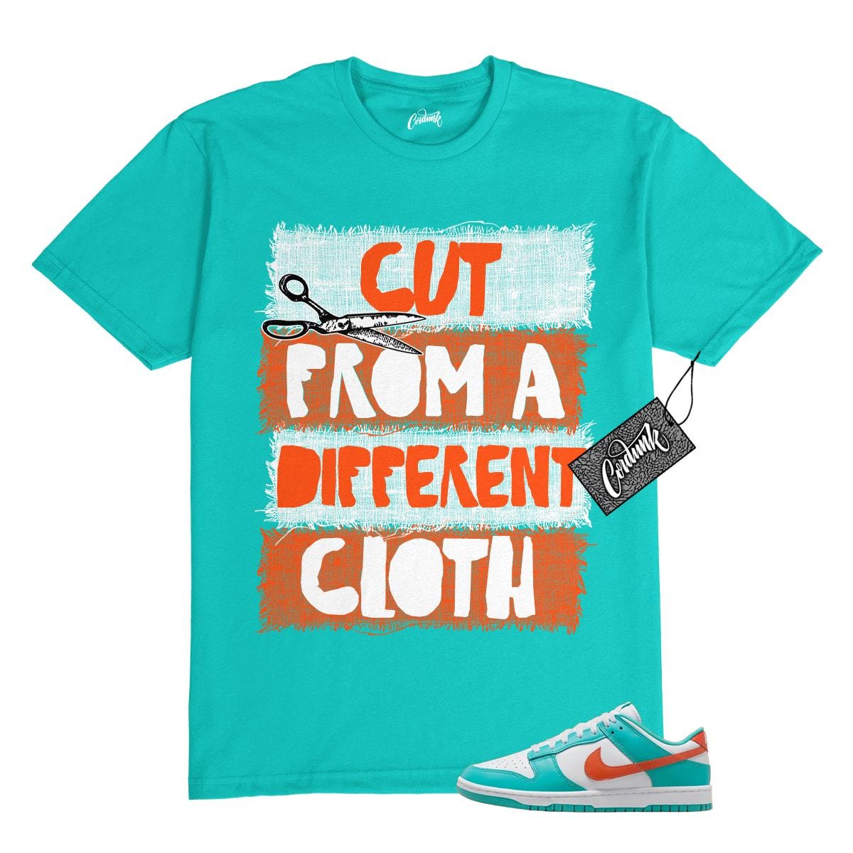 Dunk Miami Dolphins Cosmic Clay Dusty Cactus White Orange Aqua  T Shirt to Match CUT