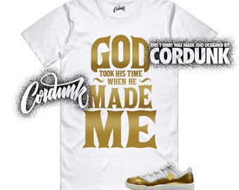 11 Metallic Gold Low White Team Dunk Vapormax Air Force T Shirt Match GTHT