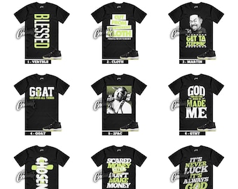 11 Inner Beast GS Barely Volt Dark Raisin White Black Luminous Green Sneaker T Shirt to Match - 90+ Designs To Choose From!