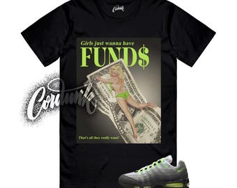 Air Max 95 Big Bubble Neon Black Yellow Cool Grey 2025 T Shirt Match FUNDS