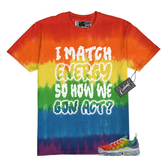 Vapormax Rainbow Returned Air White Neptune Green Dynamic Yellow Multicolor Plus Tie Dye T Shirt to Match MATCH Etsy