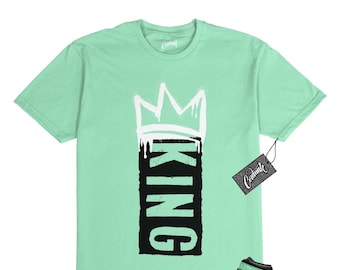 1 Camiseta verde brillante menta blanca negra de alta calidad a juego K1