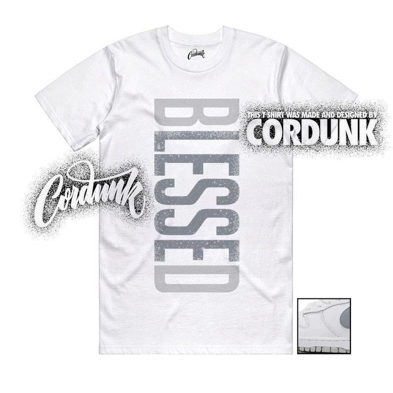 Camiseta SB Dunk Low 94 blanca metalizada plateada gris niebla Match VERTBLS imagen 1