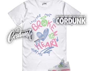 4 Retro Valentines Day 2026 GS Medium Soft Pink Blue Green T Shirt Match BROKEN Alt