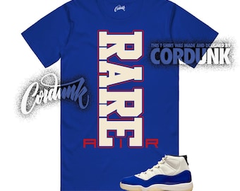11 Retro Rare Air Deep Royal Blue Fire Red Sail Black Muslin T Shirt Match RARE