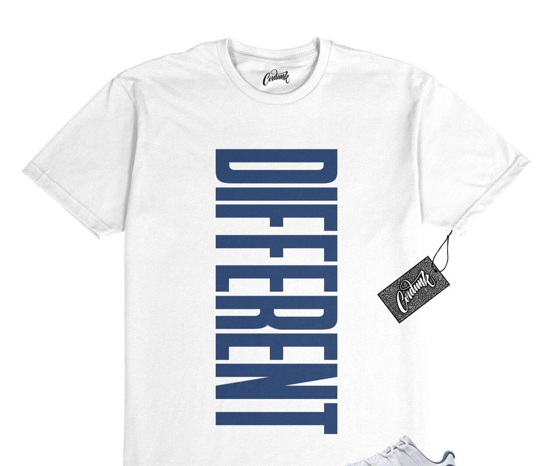 11 Diffused Blue Midnight Navy Football Grey White T Shirt to