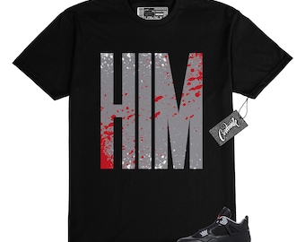4 Bred Reimagined Black Cement Grey Varsity Red Summit White Retro T Shirt Match HIMTALL