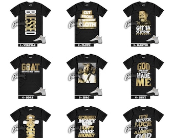 12 Taxi Metallic Gold Black White Royalty 1 2025 Sneaker T Shirt to Match - 90+ Designs To Choose From!