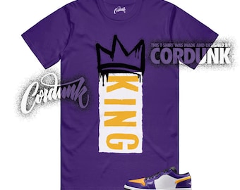 1 Low SE  Court Purple White Black University Gold T Shirt Match K1