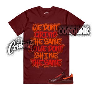 Air Force 1 Dark Team Red Safety Orange Low Patent Leather Shirt Match DIFF