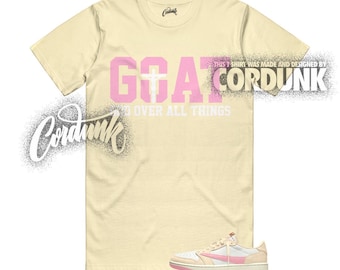 1 Camiseta de muselina rosa tímida Travis Red Sail Low OG a juego con GOAT