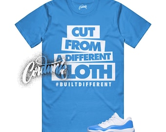 11 University Blue UNC White Light Sky Low Sneaker T Shirt to Match CLOTH - 90+ Designs To Choose From!